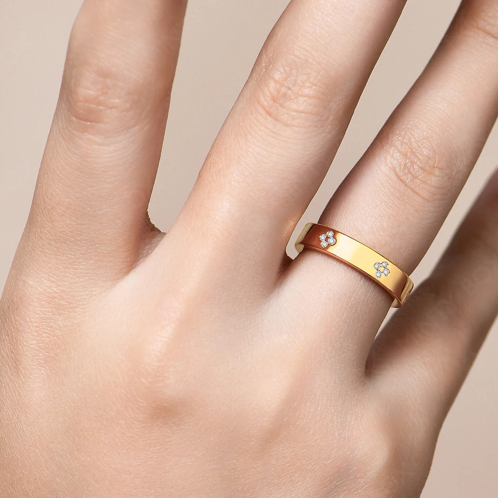 Gold Plated Clover Ring - Image 4