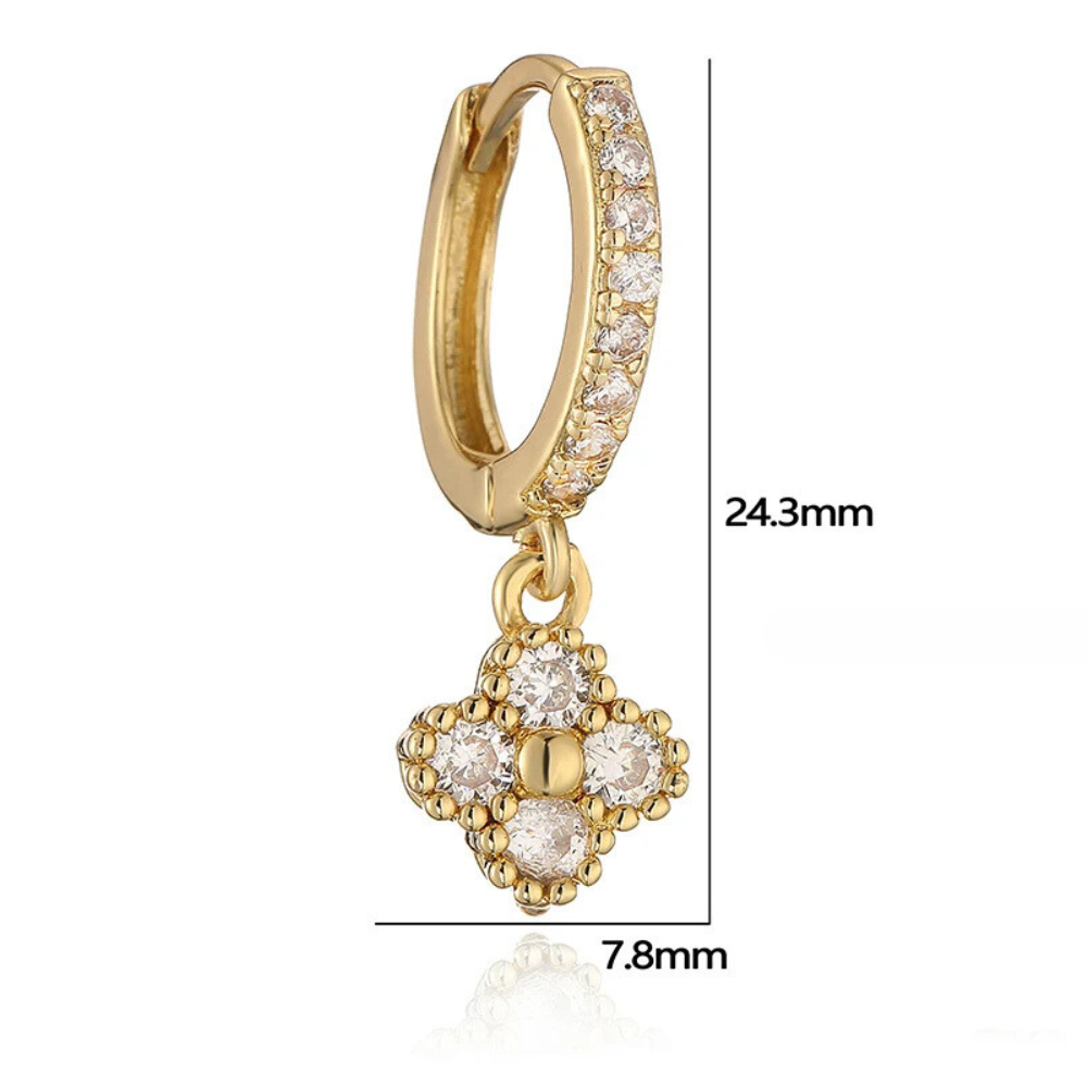 Rhinestone Clover Earrings - Image 10