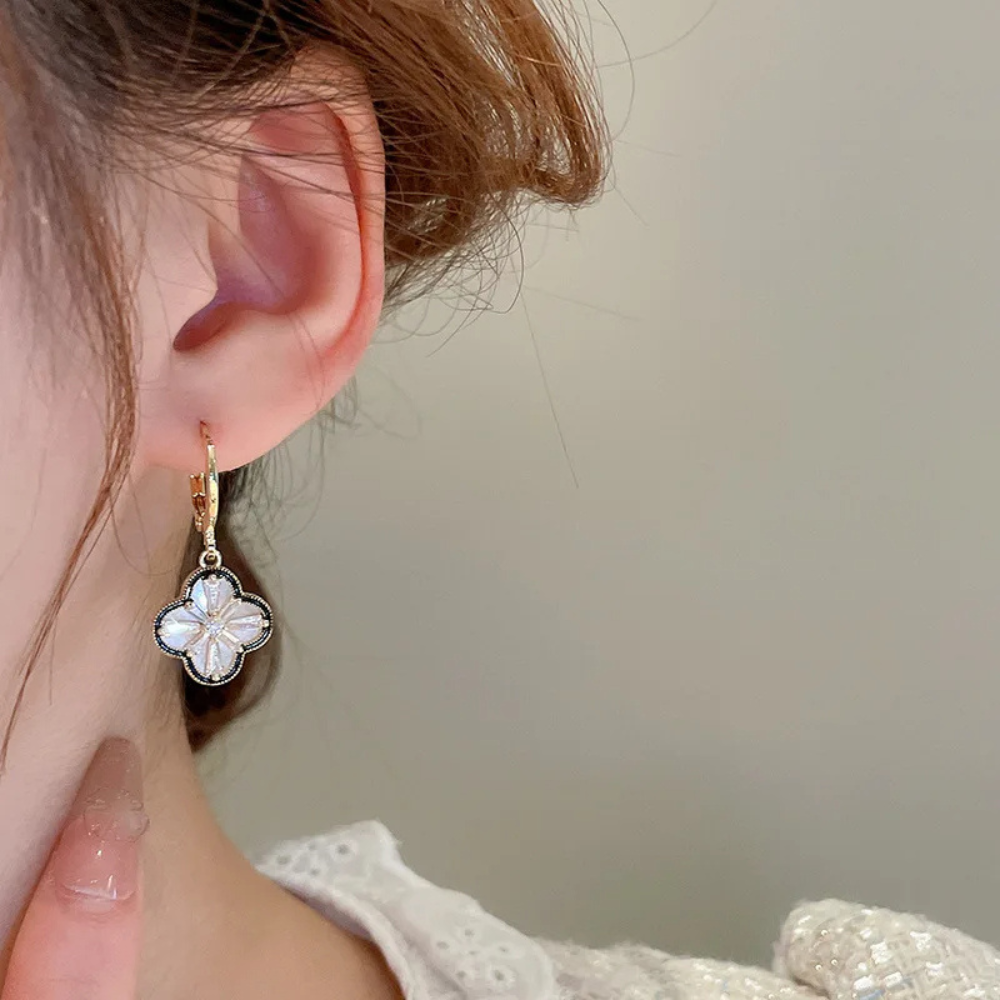 Gold Clover Earrings - Image 4