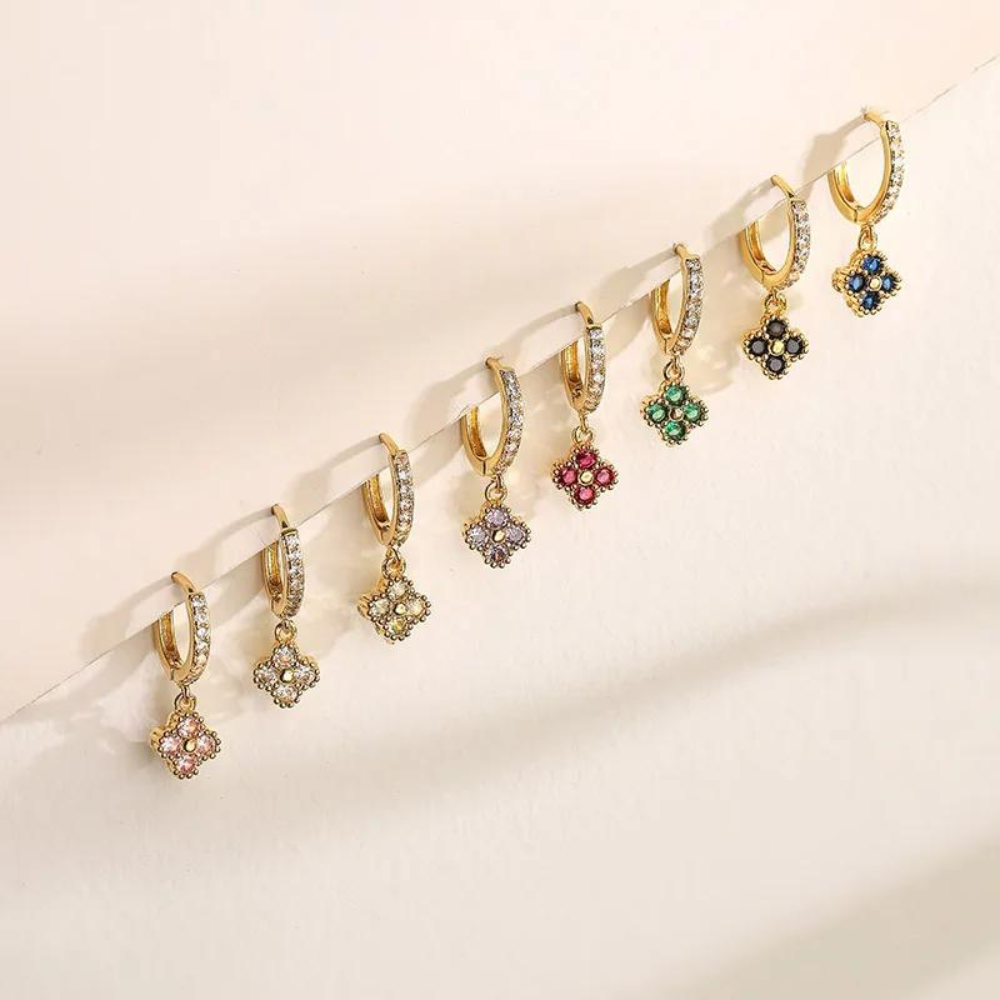 Rhinestone Clover Earrings - Image 9