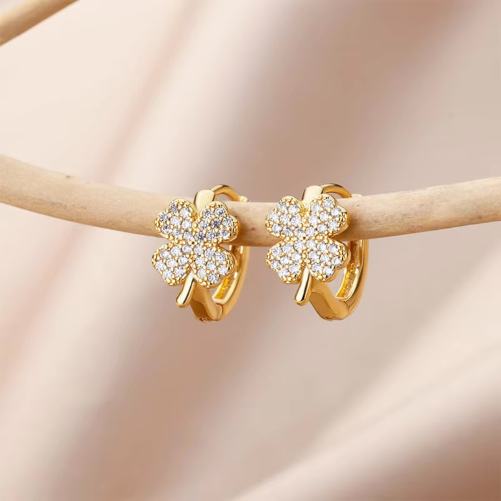 Diamond Clover Earrings - Image 2