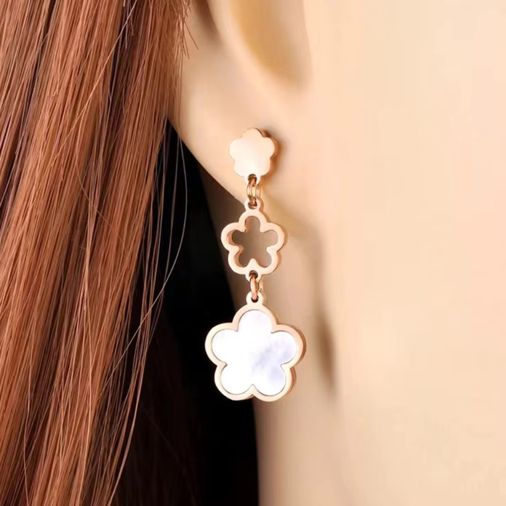 Mother of Pearl Clover Earrings - Image 6
