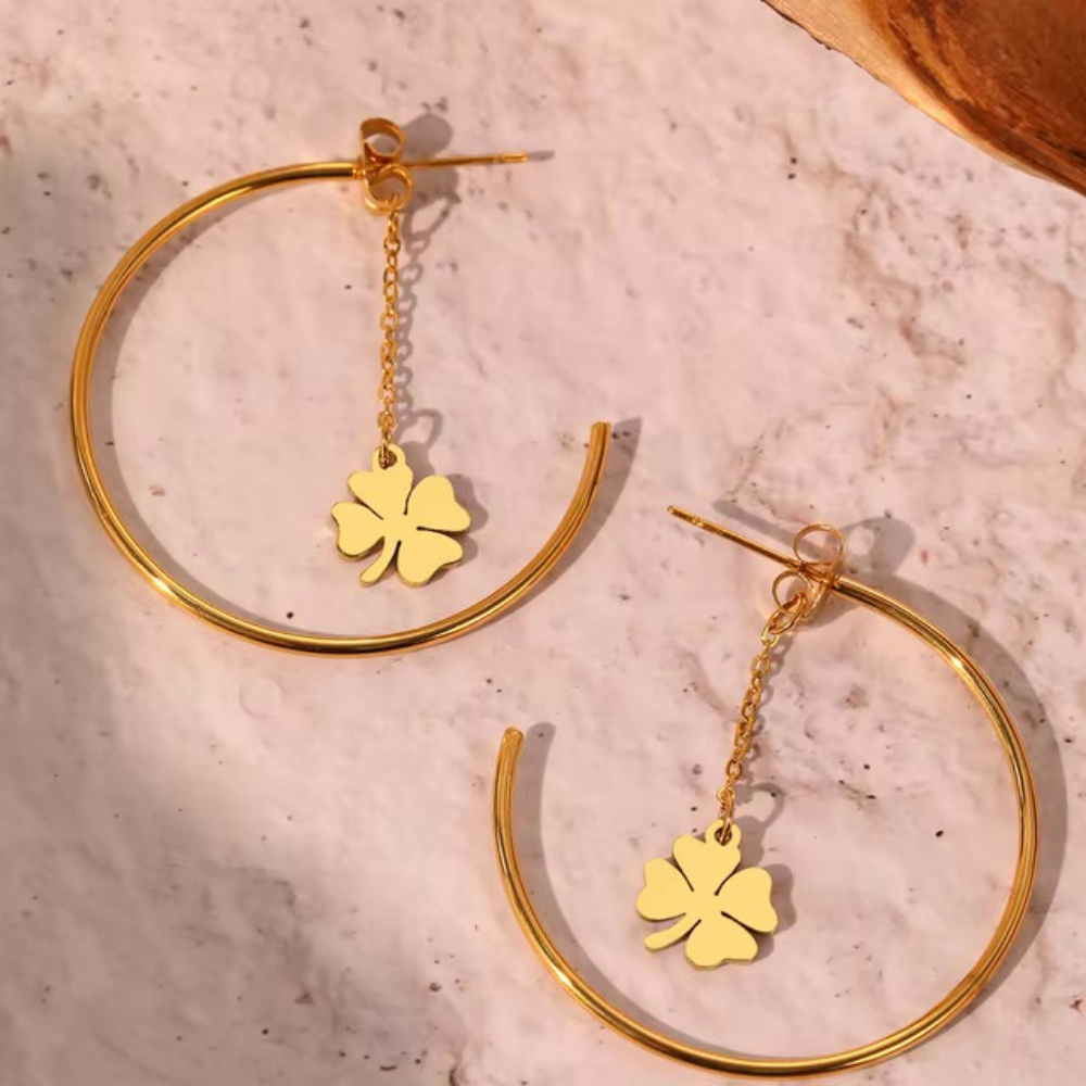 Clover Creole Earrings - Image 4