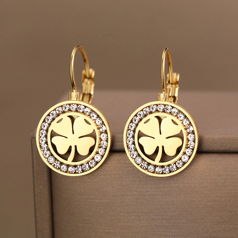 Round Clover Earrings - Image 3
