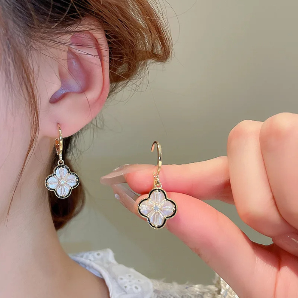 Gold Clover Earrings - Image 2