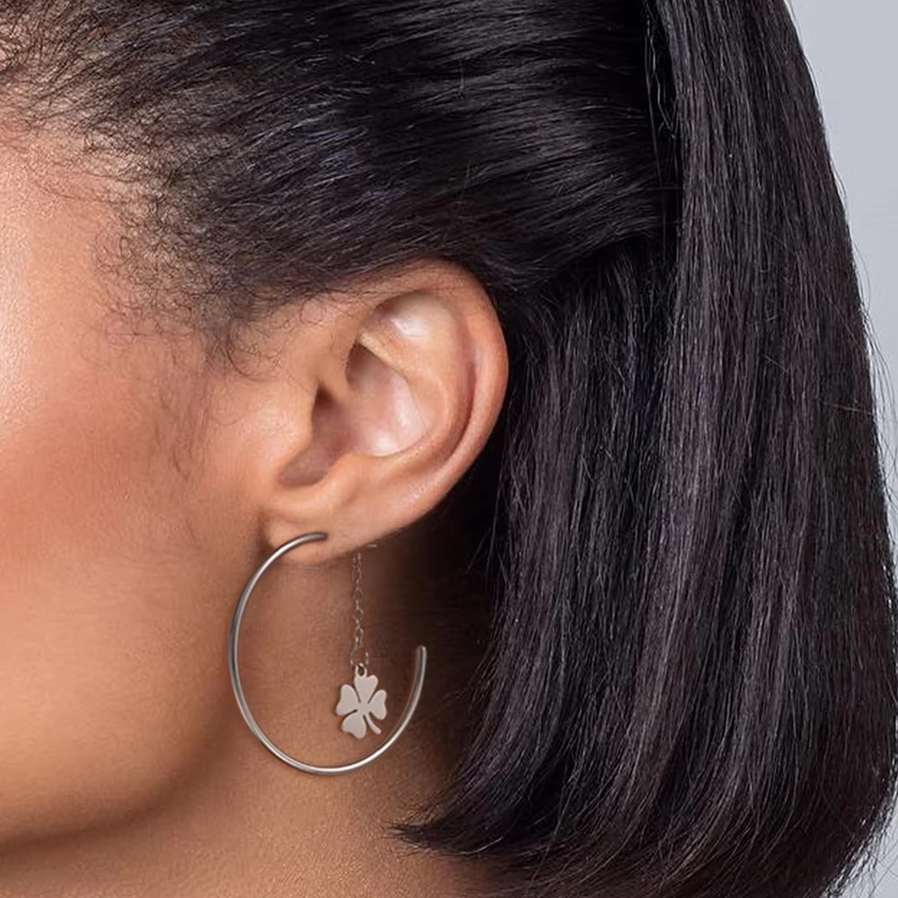 Clover Creole Earrings - Image 6