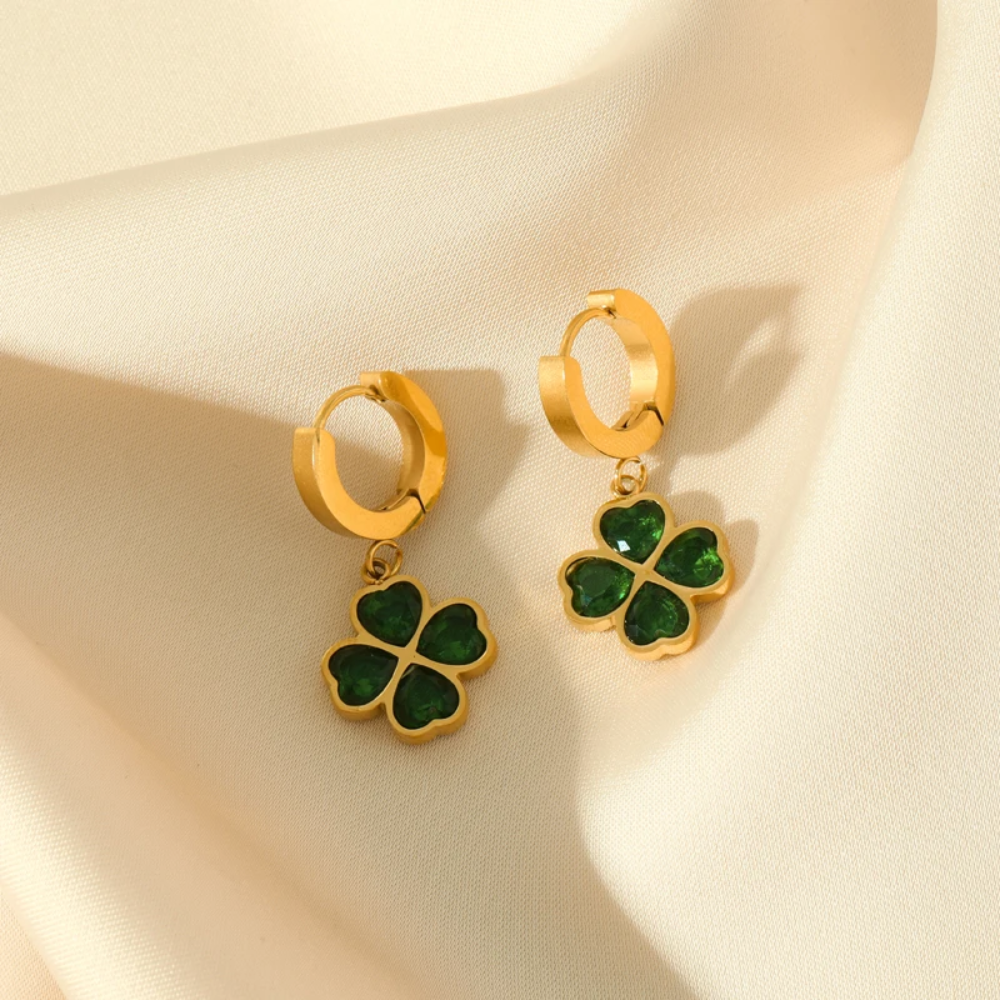 Green Clover Earrings - Image 4