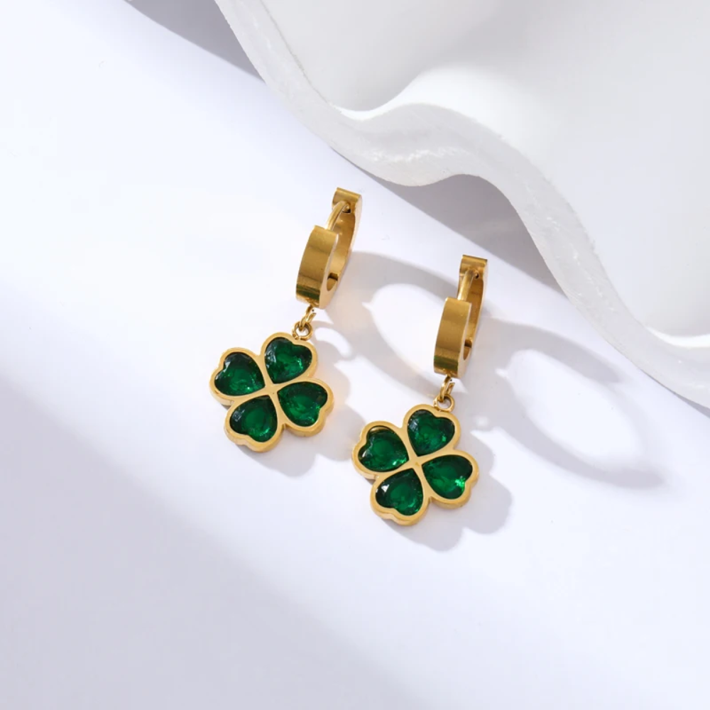 Green Clover Earrings - Image 5