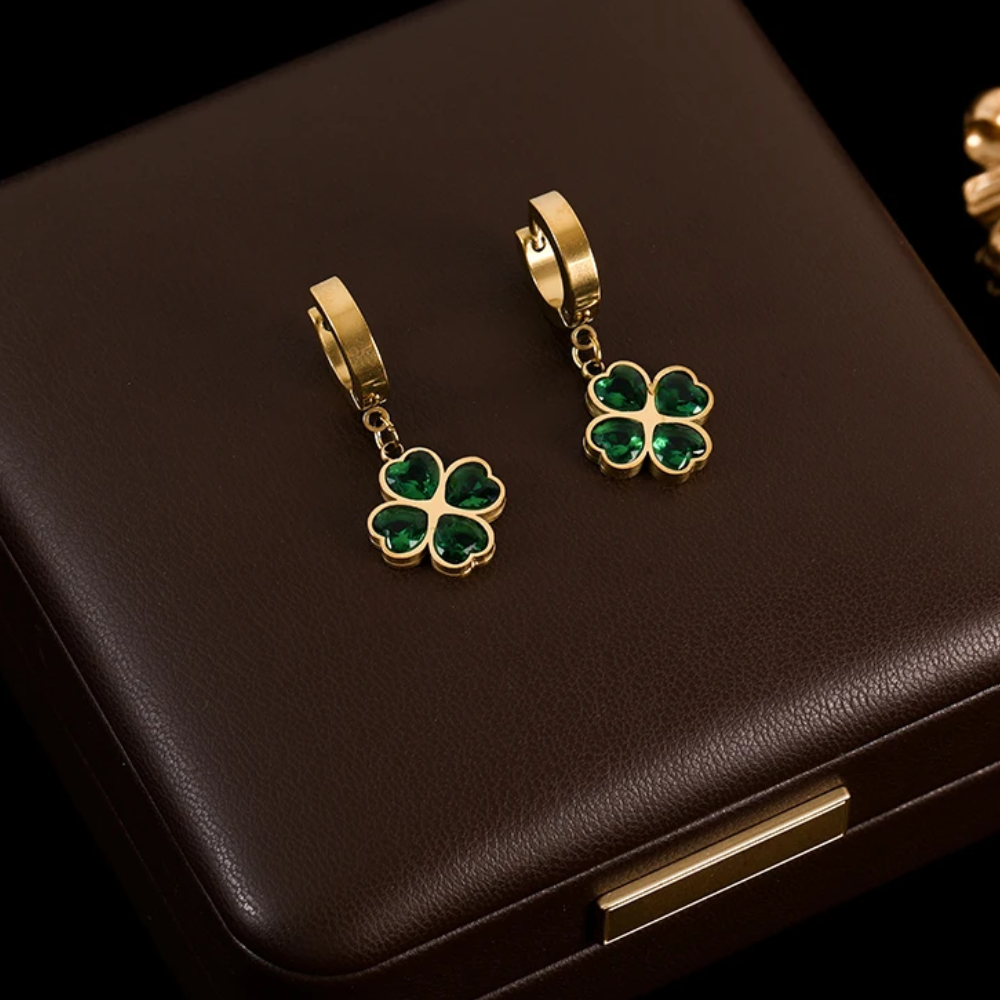 Green Clover Earrings - Image 3