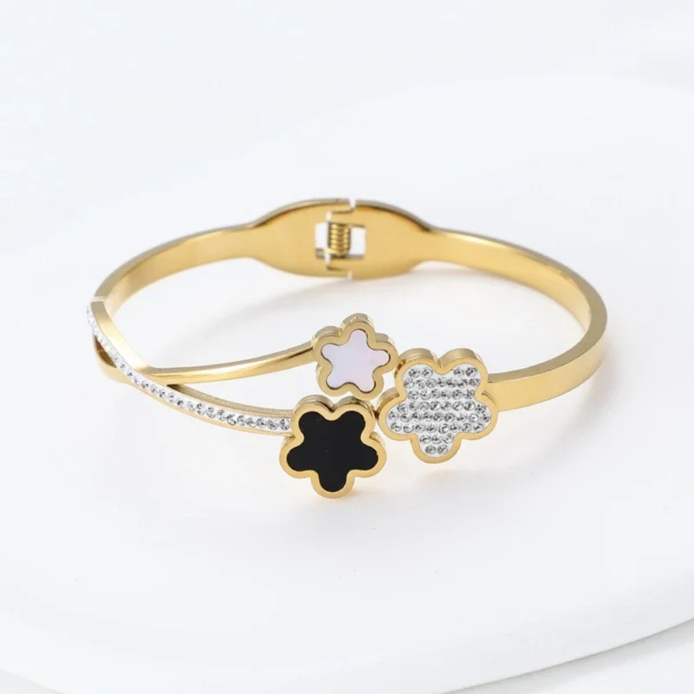Triple Clover Bangle Bracelet - Image 2