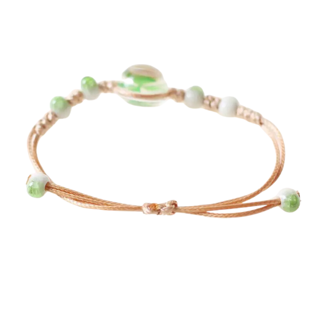 Green Clover Cord Bracelet - Image 3