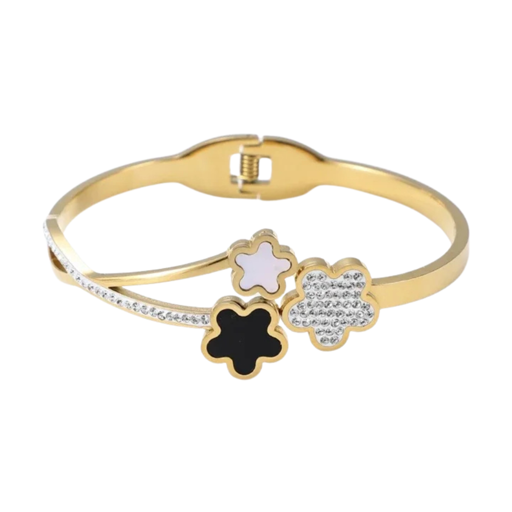 Triple Clover Bangle Bracelet