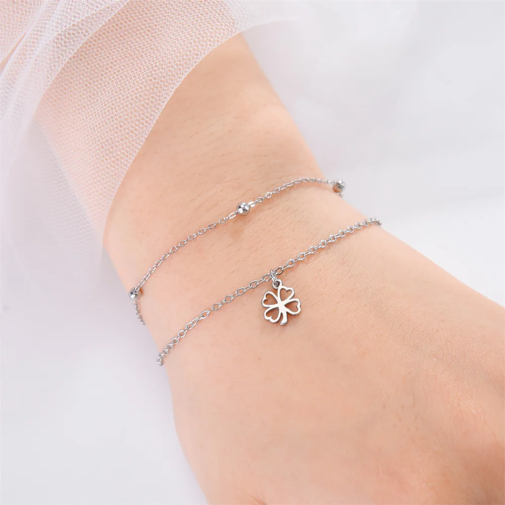 Four Leaf Clover Charm Bracelet - Image 4