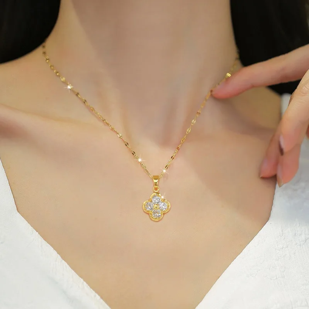 Diamond Clover Necklace - Image 2