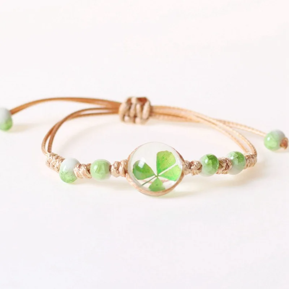 Green Clover Cord Bracelet - Image 5