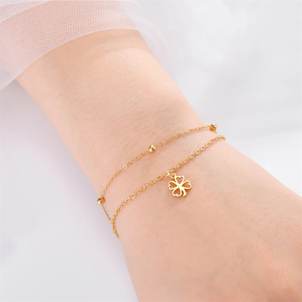 Four Leaf Clover Charm Bracelet - Image 3