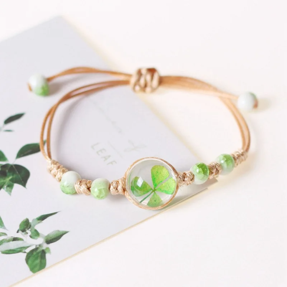 Green Clover Cord Bracelet - Image 6