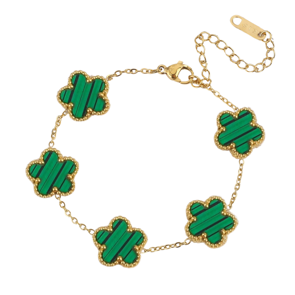 Bracelet Trèfle Fleur vert