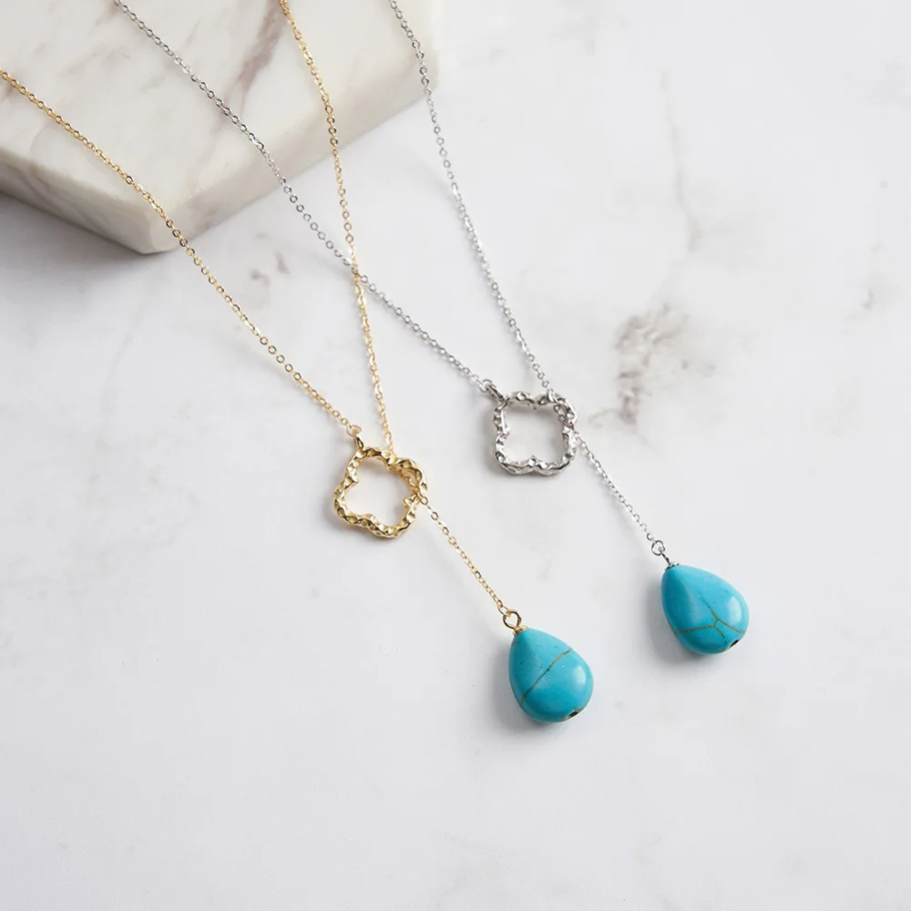 Turquoise Clover Necklace - Image 4