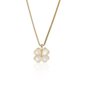 Crystal Hearts Clover Necklace