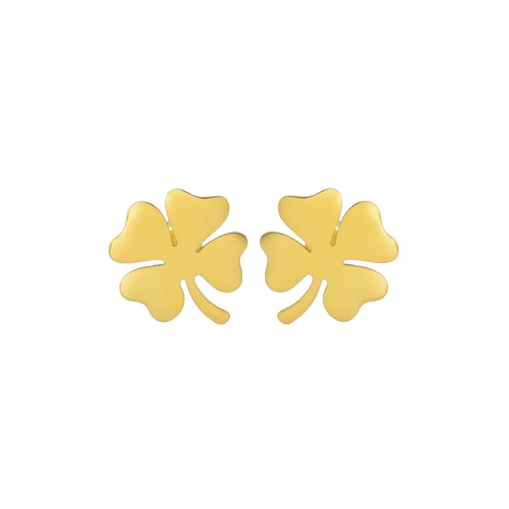 Gold 4 Leaf Clover Earring