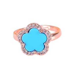 Pink and Blue Clover Ring
