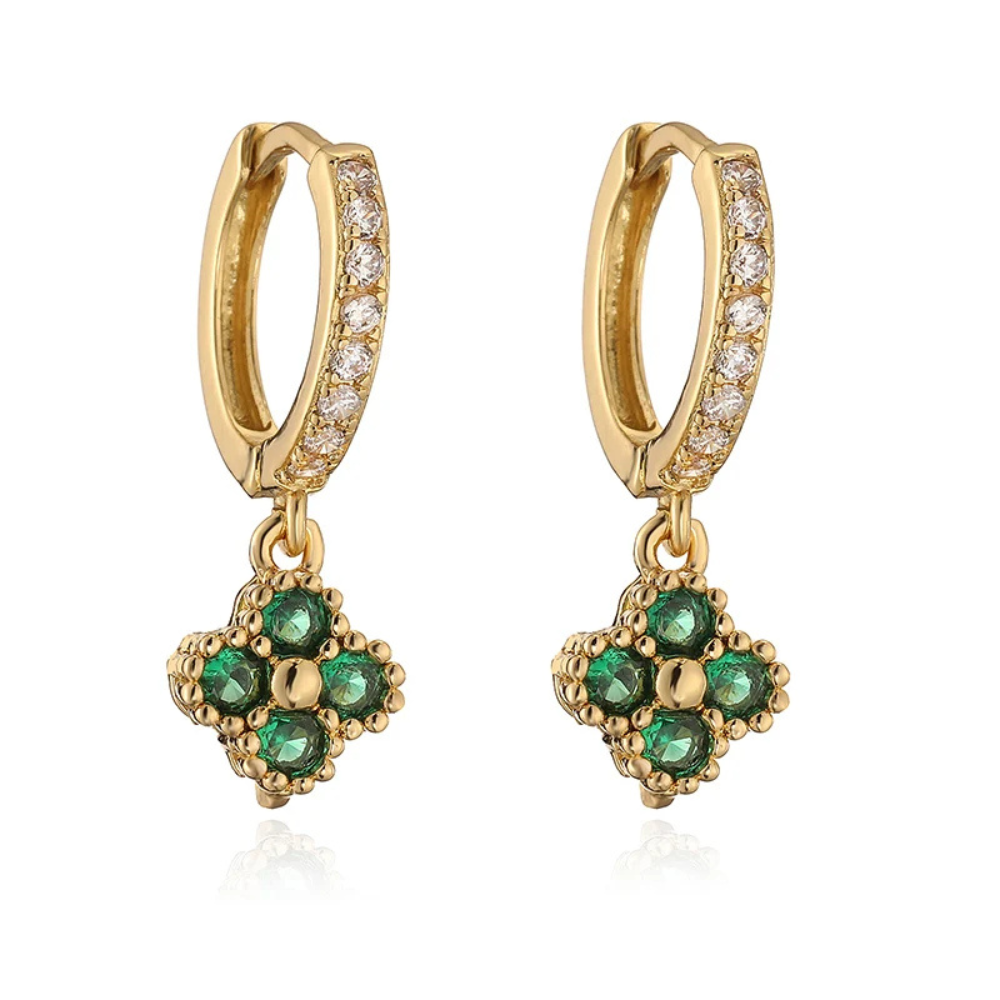 Rhinestone Clover Earrings