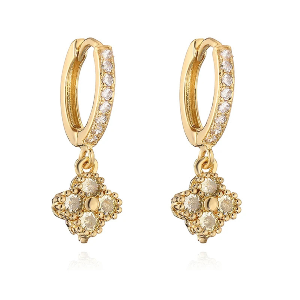 Rhinestone Clover Earrings