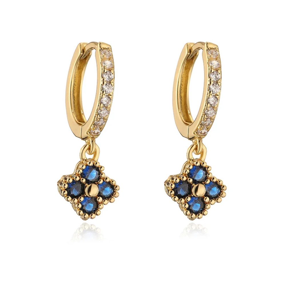 Rhinestone Clover Earrings