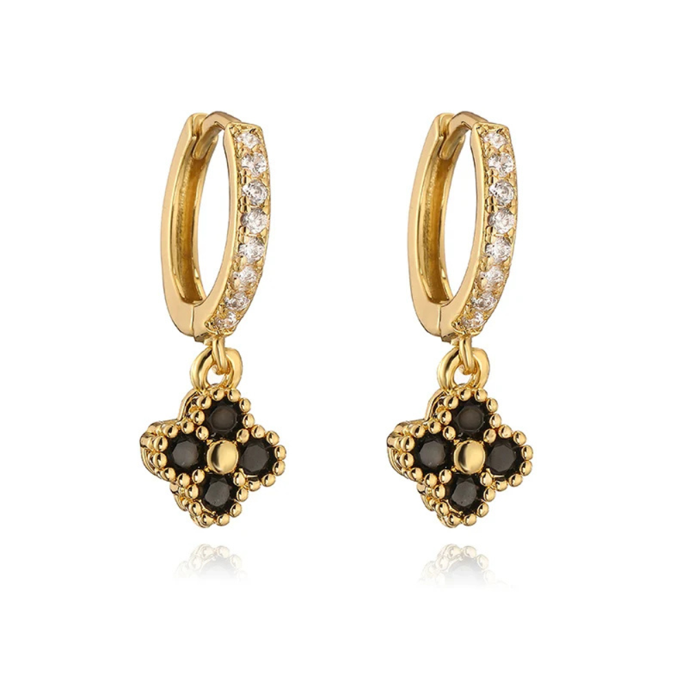 Rhinestone Clover Earrings