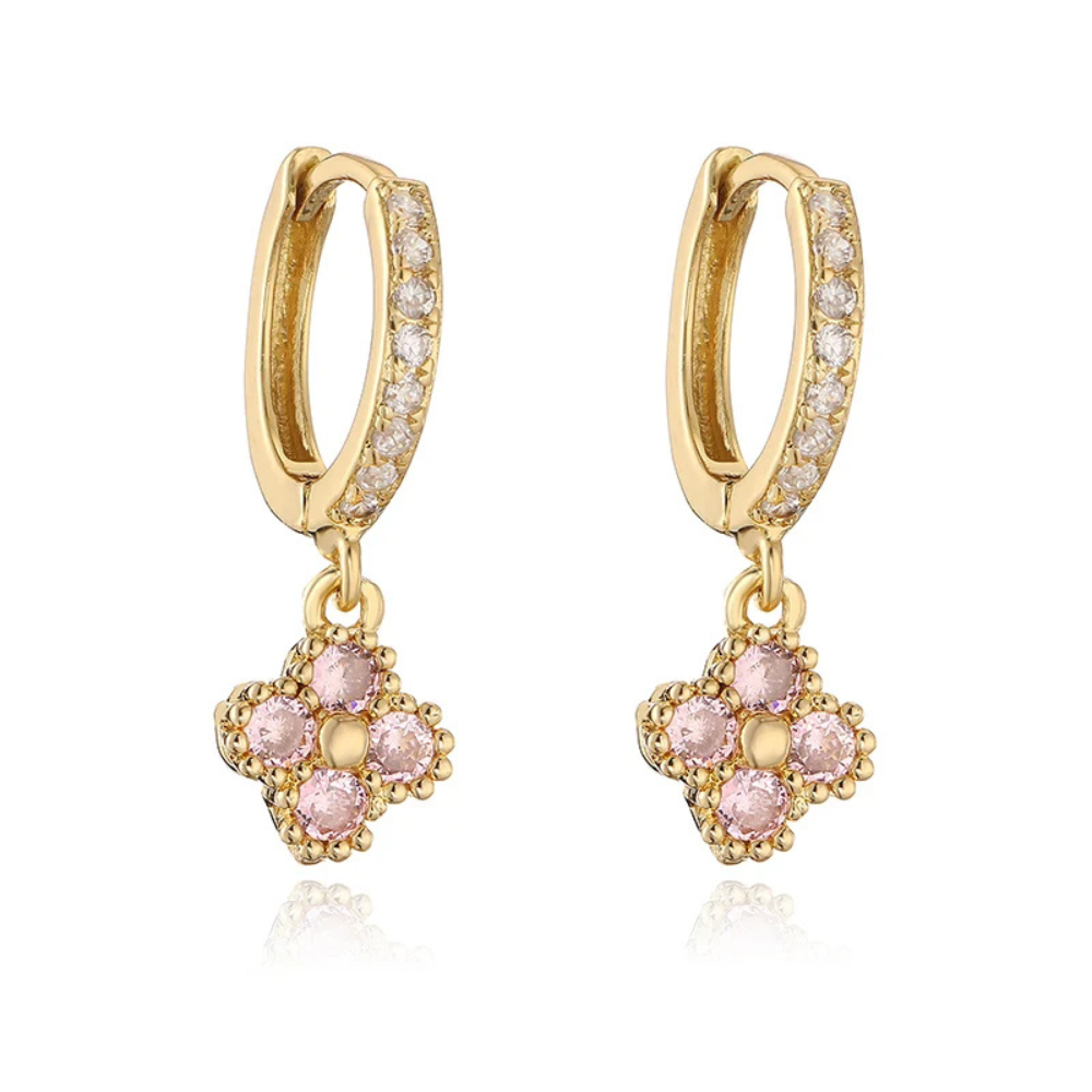Rhinestone Clover Earrings