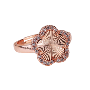 Rose Gold and Diamond Clover Ring