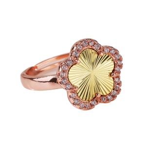 Rose Gold and Gold Clover Ring