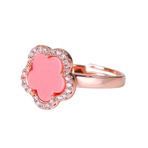 Rose Gold and Pink Clover Ring