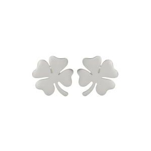 Silver 4 Leaf Clover Earring