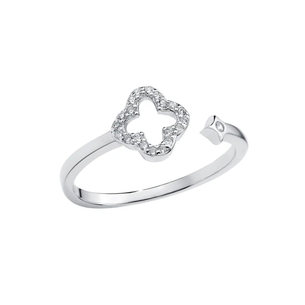Silver Clover Ring