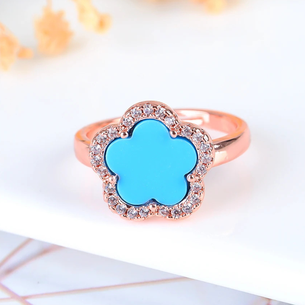 Pink and Blue Clover Ring - Image 2