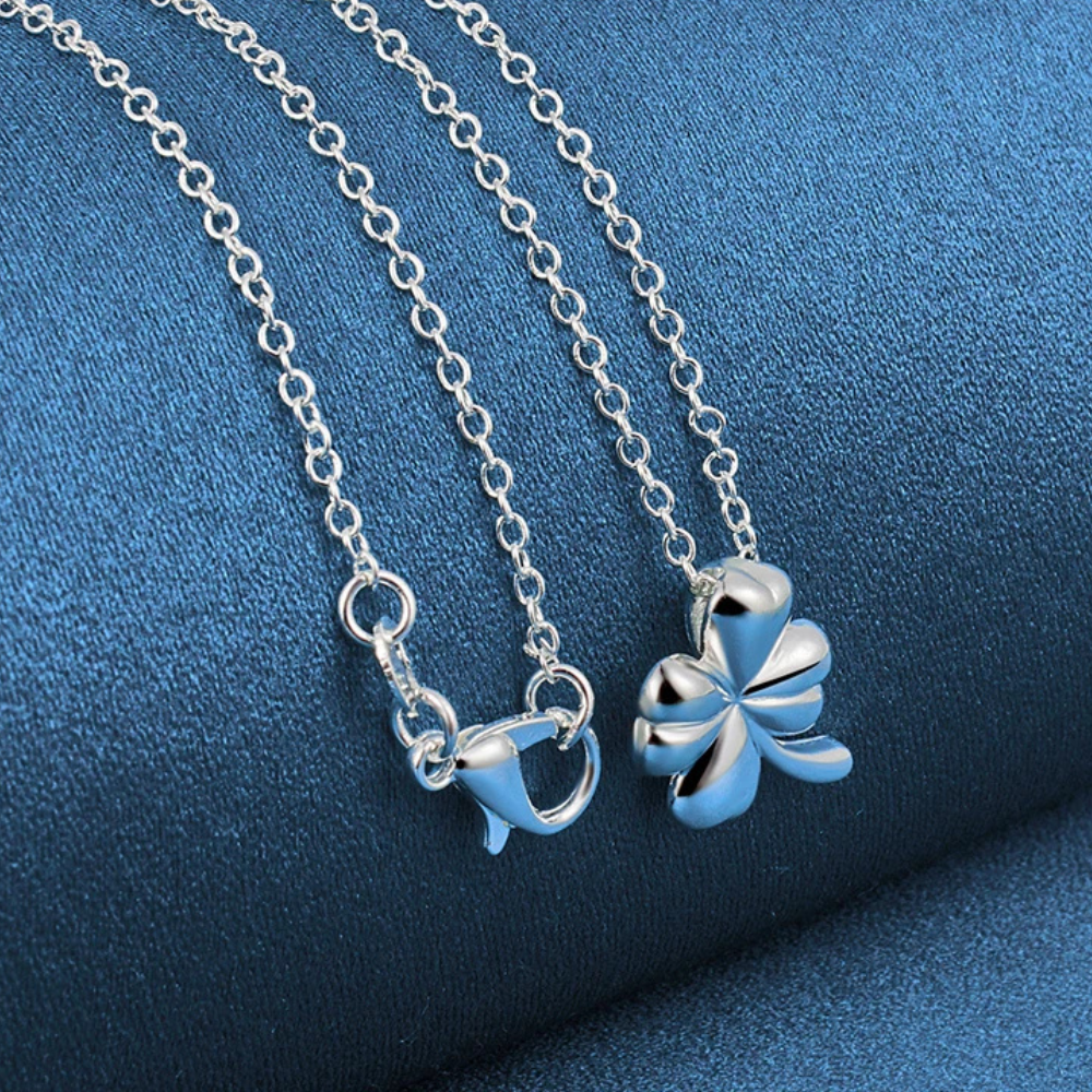 Silver Clover Necklace - Image 4