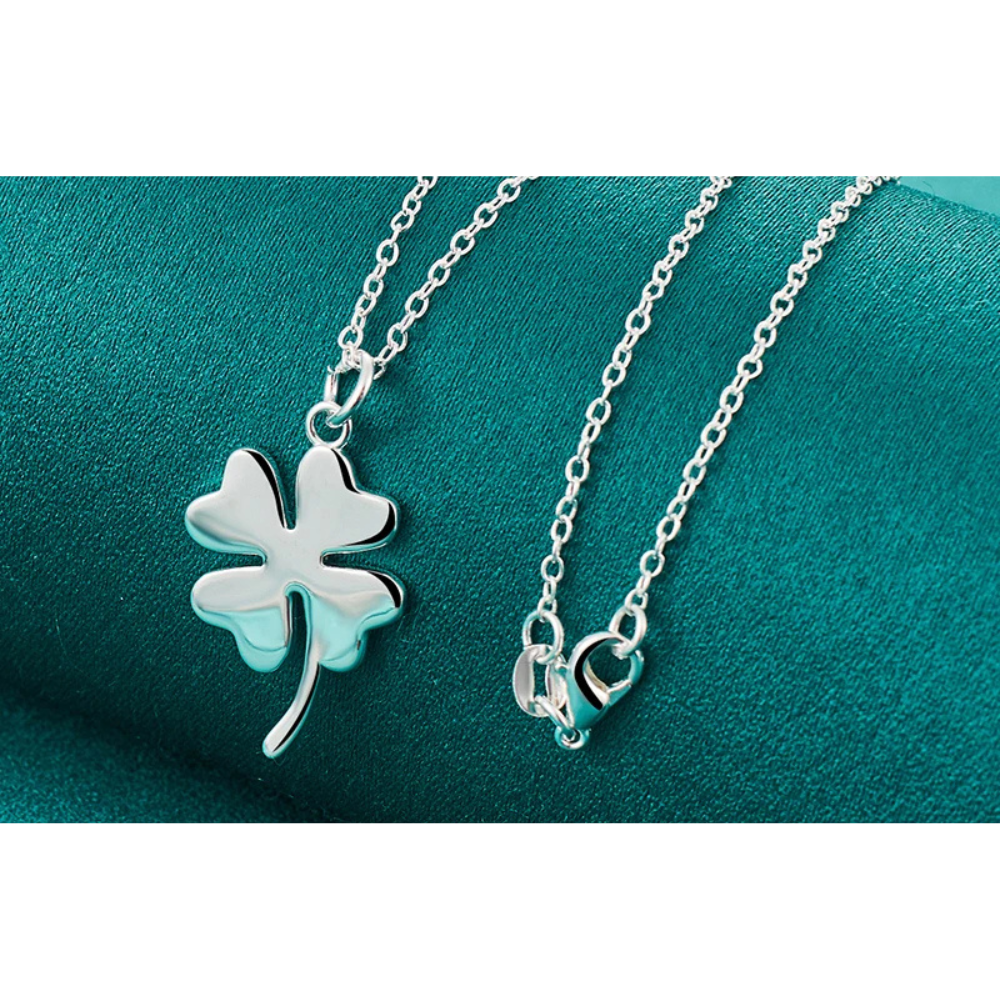 Simple Silver Clover Necklace - Image 6