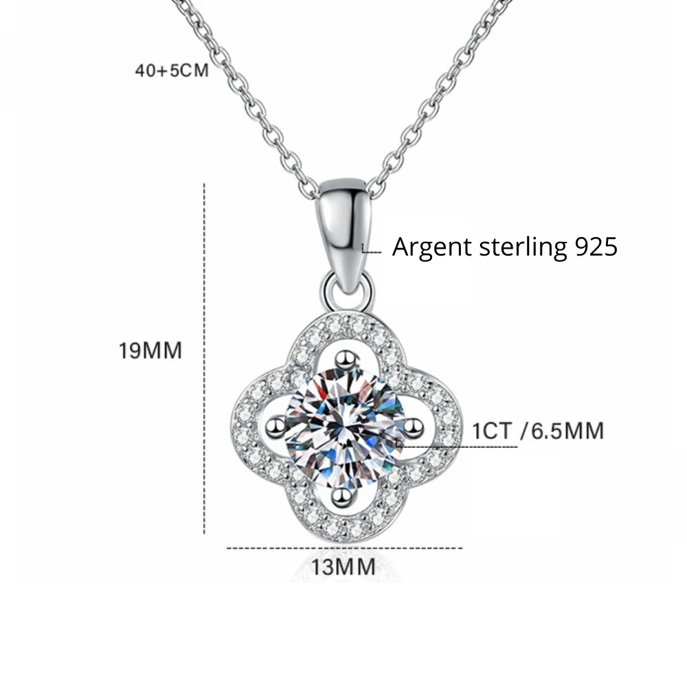 Clover and Solitaire Necklace - Image 5