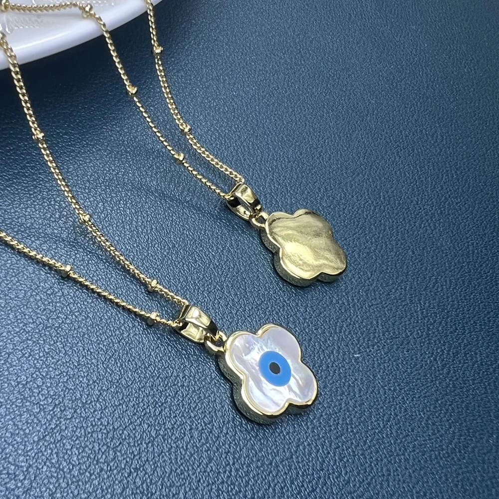 Blue Eye Clover Necklace - Image 4