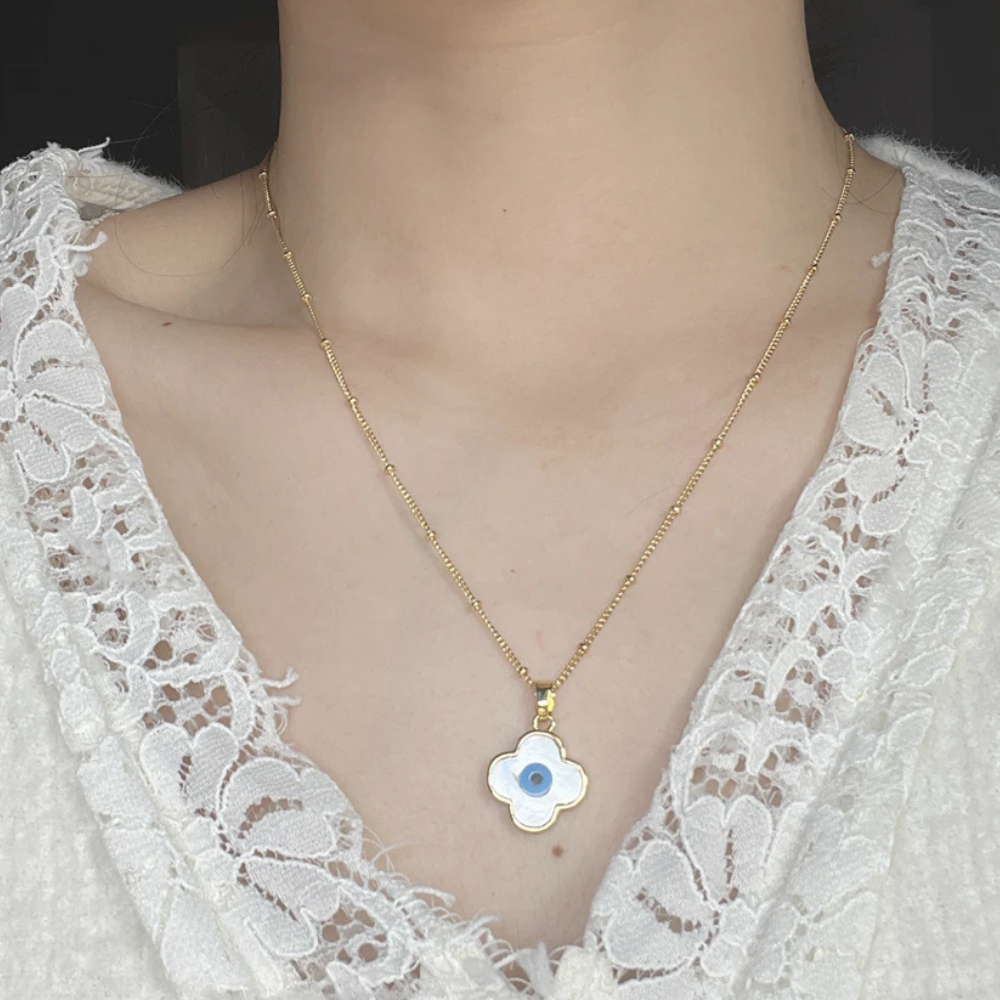 Blue Eye Clover Necklace - Image 2