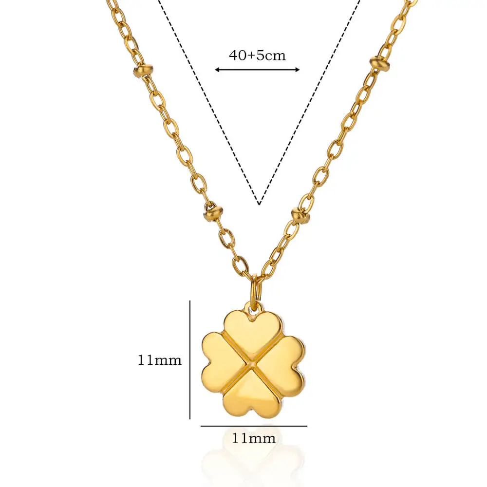 4 Hearts Clover Necklace - Image 5