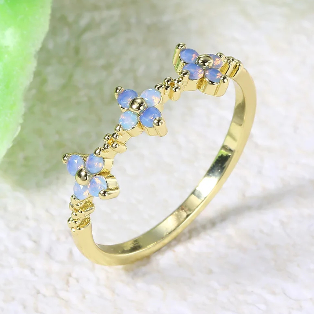 C-ring clover earrings and necklace set - Gold