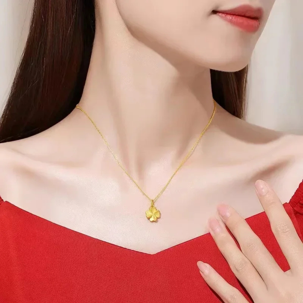Yellow Gold Clover Necklace - Image 2