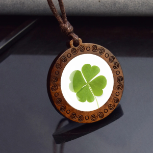 Wooden Clover Necklace