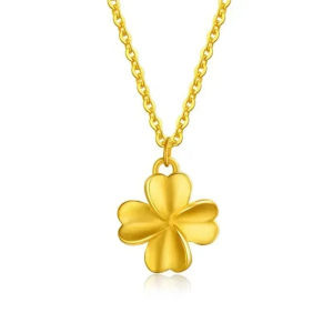 Yellow Gold Clover Necklace