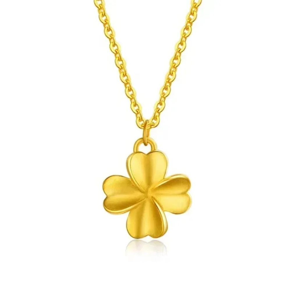 Yellow Gold Clover Necklace