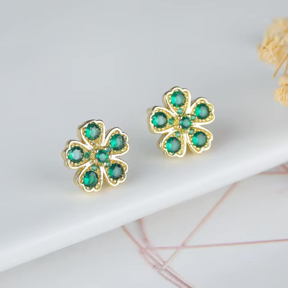 Zircon Clover Earrings